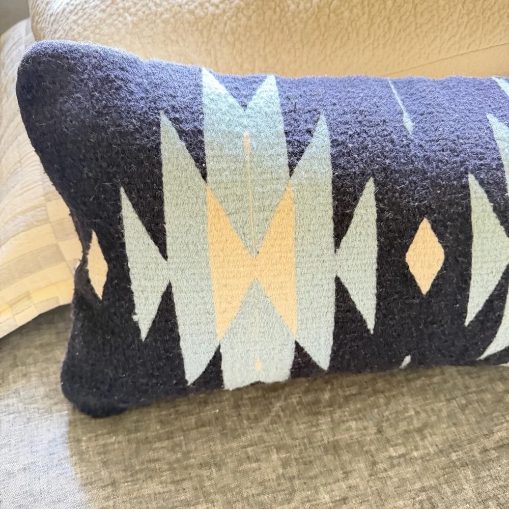 The Citizenry Nizado‎ 48” Lumbar Pillow Indigo Wool 12x48